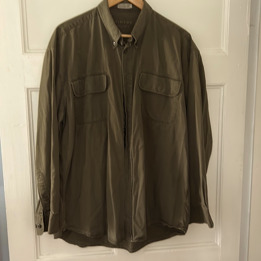 Tip top classics, men’s work shirt, well-made. Army, green colour size large.